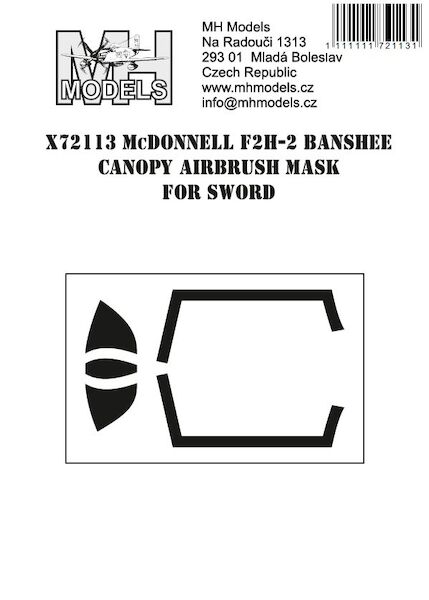 McDonnell F2H-2 Banshee Canopy Airbrush Masks (Sword) X72113