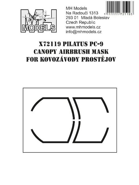 Pilatus PC9 Canopy Airbrush Masks (Kovozavody Prostejov KP) X72119