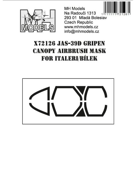 SAAB JAS39D Gripen Canopy mask (Italeri/Bilek)  X72126