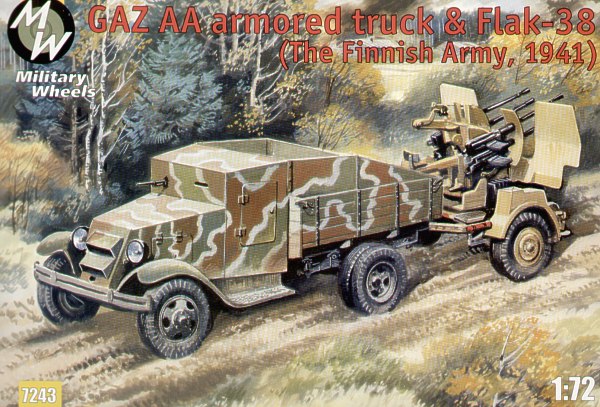 GAZ-AA Russian Armoured Truck (4 wheel) with Flak 38 (Finnish Army 1943) 7243