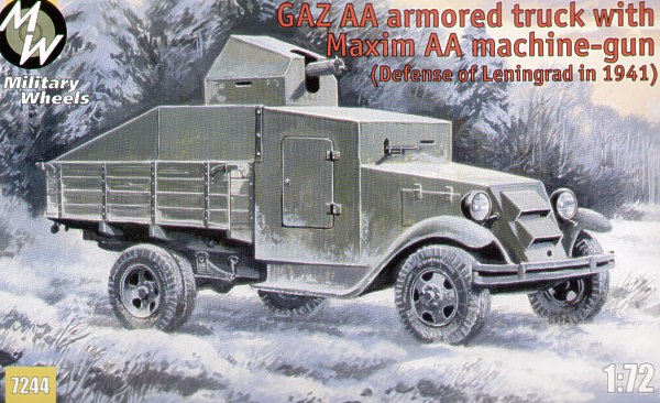 GAZ-AA Russian Armoured Truck (4 wheel) with Maxim Anti Aircraft gun (Defence of Leningrad 1941)  7244