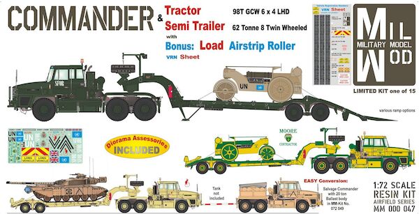 Commander - Tractor & Semi Trailer - with load: Airfield Roller,  # Scammell Commander & Fruehauf semi trailer 62 ton  MM000-047