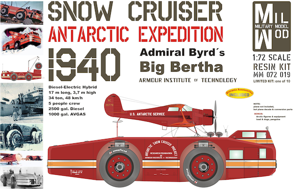 Byrd´s  Antarctic Snow Cruiser 1940  - with load and Arctic figures & animals (SMALL RESTOCK)  MM072-019