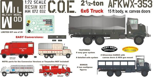 C.O.E. 2,5 ton AFKWX 353, 6x6 truck, 15 ft wooden body & Canvas doors  MM072-032