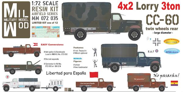 Chevrolet CC60 4x2 lorry 3 ton with tarpaulin  MM072-035