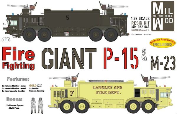 Oshkosh P15 & M-23 Fire Fighting giant (US NavyAir Station  Kevlavik, Langley AFB) (SMALL RESTOCK)  MM072-044