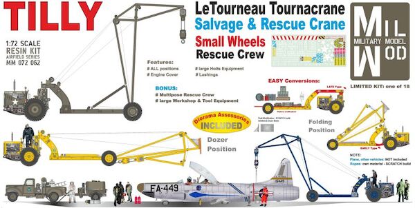 TILLY Salvage & Rescue Tournacrane - small Wheels, Rescue Crew & Equipment (BACK IN STOCK) MM072-062