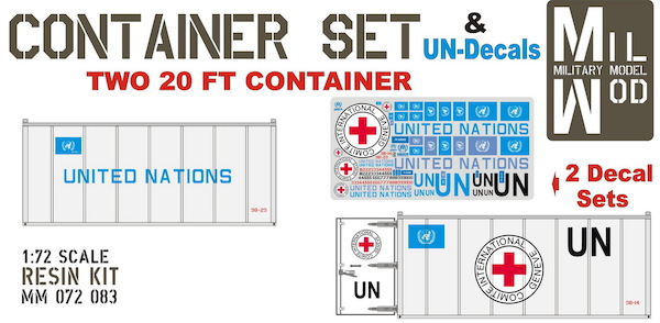 Container set: 2 UN 20ft Containers (UN Decals)  MM072-083