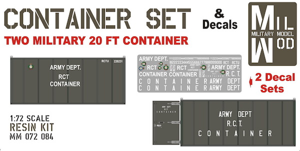Container set: 2 military 20ft Containers (Military Decals) MM072-084