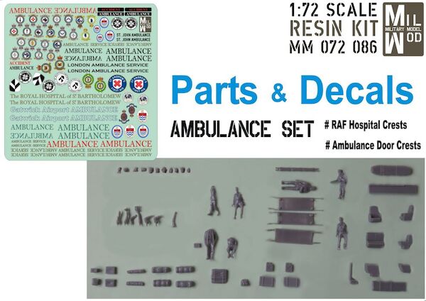 Ambulance set, with vehicle interiors, strechers, personel and equipment  MM072-086