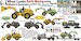 4x4 Wheel Loader with Shovel & Excavator, Roll Cage Liebherr Type & Construction Workers Figures MM072-128