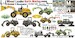 4x4 Wheel Loader with Shovel & Excavator, Roll Cage Liebherr Type & Construction Workers Figures MM072-128