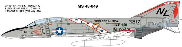 F4J Phantom (VF191 "Satan's Kittens" BuNo153817/NL101, Coral Sea 1976)  MILSPEC32-049