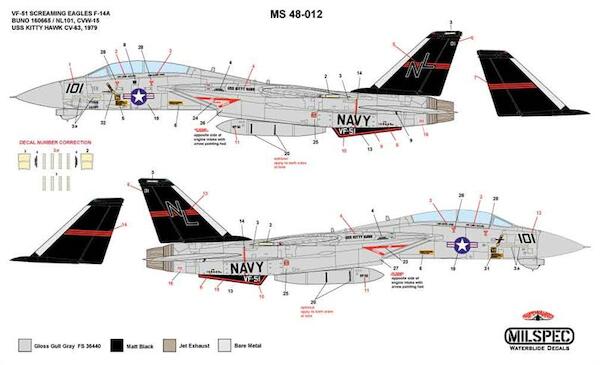 F14A Tomcat (VF51 Screaming Eagles USS Kitty Hawk 1979)  MILSPEC48-012