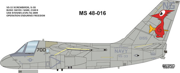 Lockheed S3B Viking (VS33 "Screwbirds" USS Stennis CVN74) MILSPEC48-016