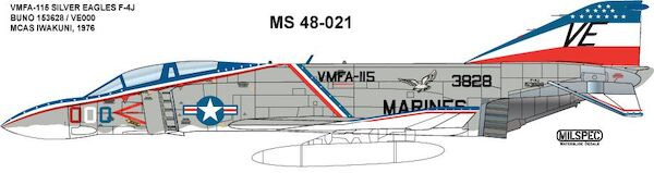 F4J Phantom (VMFA115 Silver Eagles US Marines at Iwakuni MCAS 1976) MILSPEC48-021
