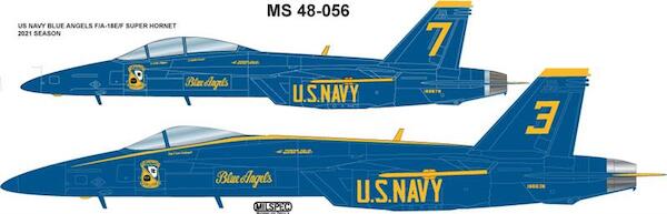 F/A18E/F Super Hornet (Blue Angels 2021 season 75th Anniversary) (BACK IN STOCK) MILSPEC48-056