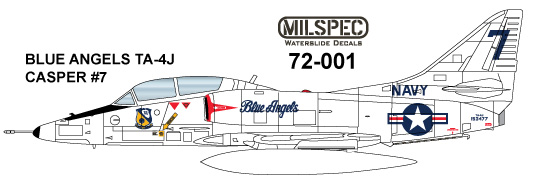 Blue Angels TA4J Skyhawk 'Casper' # 7 MILSPEC72-001