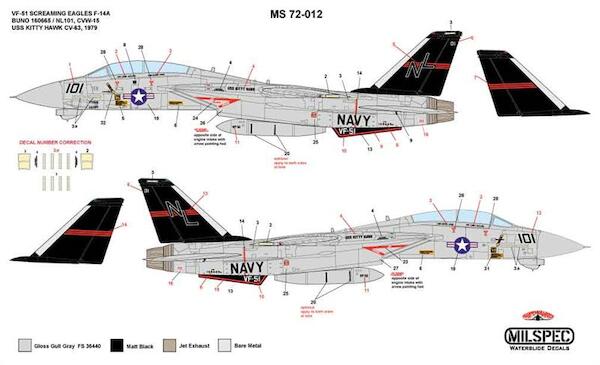 F14A Tomcat (VF51 Screaming Eagles USS Kitty Hawk 1979)  MILSPEC72-012