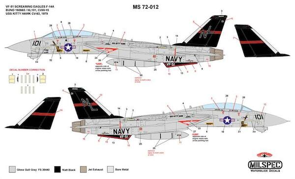 F14A Tomcat (VF51 Screaming Eagles USS Kitty Hawk 1979) MILSPEC72-012