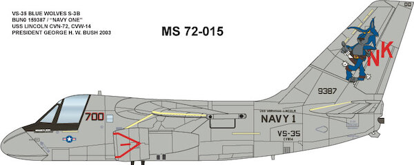 Lockheed S3B Viking (VS35 "Blue Wolves" USS Lincoln CVN72) MILSPEC72-015