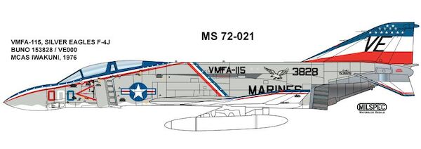 F4J Phantom (VMFA115 Silver Eagles US Marines at Iwakuni MCAS 1976) MILSPEC72-021