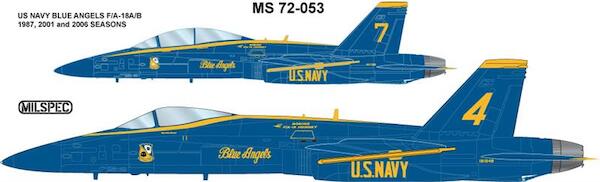 F/A18A/B/C/D Hornet (Blue Angels 1987, 2001 and 2006 season) MILSPEC72-053