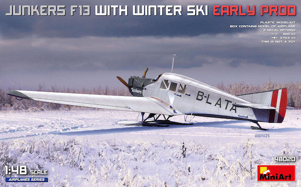 Junkers F13 with Winter Ski. Early Prod  48020