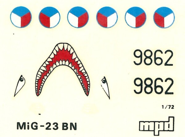 MiG23 Flogger Sharkmouth (Czech AF)  MPD MIG 23BN