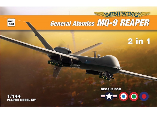 General Atomics MQ9 Reaper boxed version with 2 kits (USAF, RAF, French AF, Italian AF) MINI328