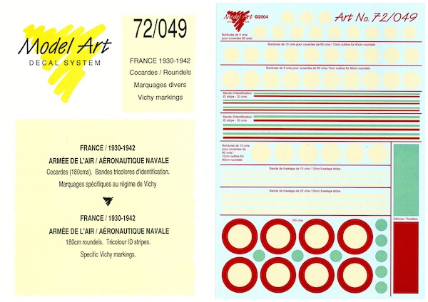 French roundels and Vichy markings 1930-1942  MA7249