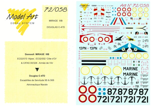 Dassault Mirage IIIB, C47D Dakota MA7258