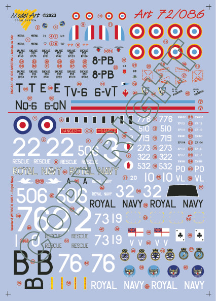 SNCASE Se535 Mistral ("l Armee de'l Air), Wessex HAS1(Royal Navy) MA7286