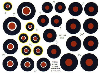 British Roundels 1938-1947 Large type B,C & C1 SETNO103