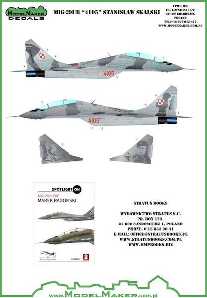 Mikoyan MiG29UB Fulcrum ('4105' "Stanislaw Skalski" Polish AF) MMD-32055