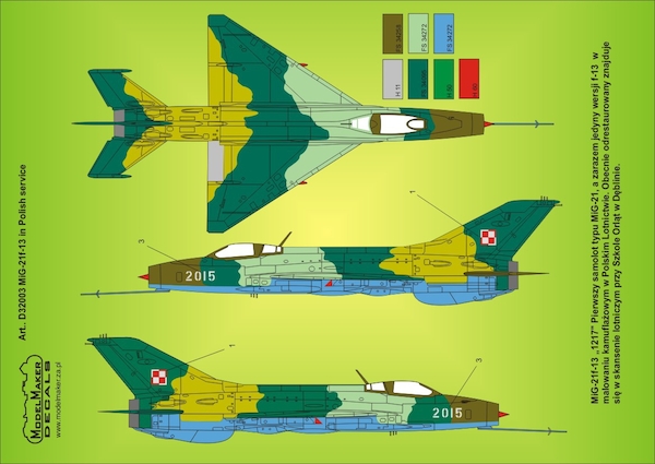 Mikoyan MiG21F-13 Fishbed C in Polish Service (REISSUE)  MMD-48003