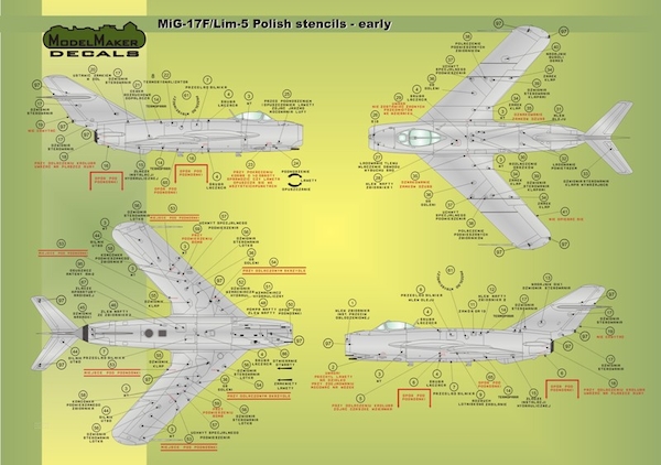 Mikoyan MiG17/LiM1/2/5/6/SBLim1/2 Polish Stencils - early-  MMD-48026