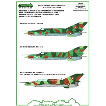 Mikoyan MiG21 Fishbed (Bulgarian AF last flight) MMD-48071
