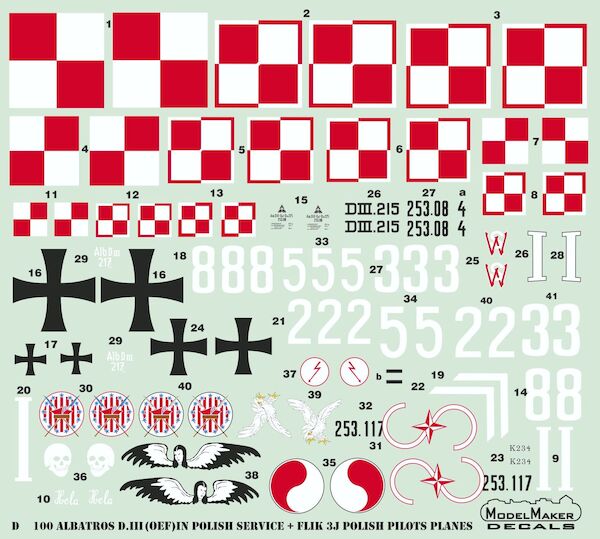 Albatros DIII  in Polish Service + FLIK3J Polish Pilot Planes  MMD-48100