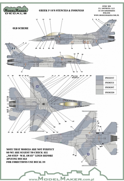 Greek F16 Stencils and Insignia  MMD-48125