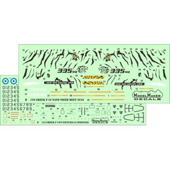 Greek F16 Stencils and Insignia plus markings for Nato Tiger Meet 2018  MMD-48126