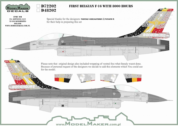 F16A Mlu Fighting Falcon (Belgian AF first Belgian F16 with 8000 hours) MMD-48202