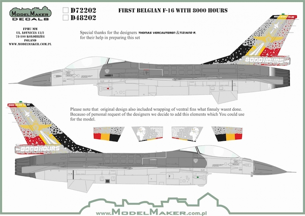 F16A Mlu Fighting Falcon (Belgian AF first Belgian F16 with 8000 hours)  MMD-48202