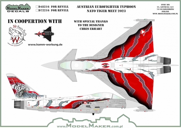 Austrian Eurofighter Typhoon Nato Tiger Meet 2023 (For Revell kit) MMD-48216