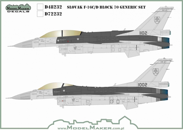 Slovak F16C/D Fighting Falcon Block 70 Generic set  MMD-48232