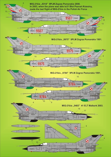 Mikoyan MiG21Bis Fishbed in Polish Service vol 1 MMD-72001