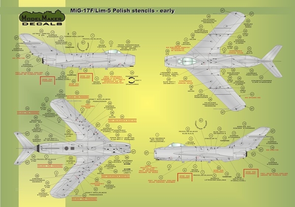 Mikoyan MiG17/LiM1/2/5/6/SBLim1/2 Polish Stencils - early- MMD-72026
