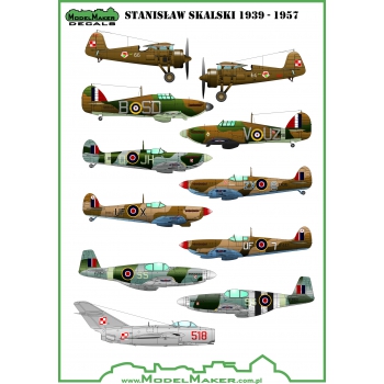 Stanislaw Skalski's Planes 1939-1957 (PZL P11c, Hurricane, Spitfire, Mustang, MiG15)  MMD-72057A