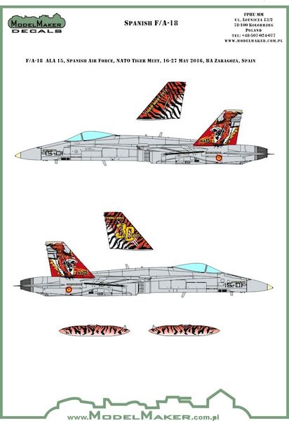 F/A-18 Hornet (Spanish AF 30 Years of ALA 15 - NATO TIGER MEET 2016 (REPRINT for Academy) MMD-72090A