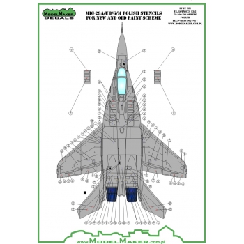 MiG29 Fulcrum ; Polish Stencils MMD-72091